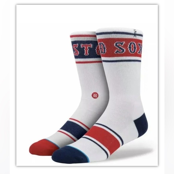 Stance Boston Red Socks Crew 1 Pair Mens 6-8.5 Baseball MLB Red White Blue BoSox - Picture 3 of 6
